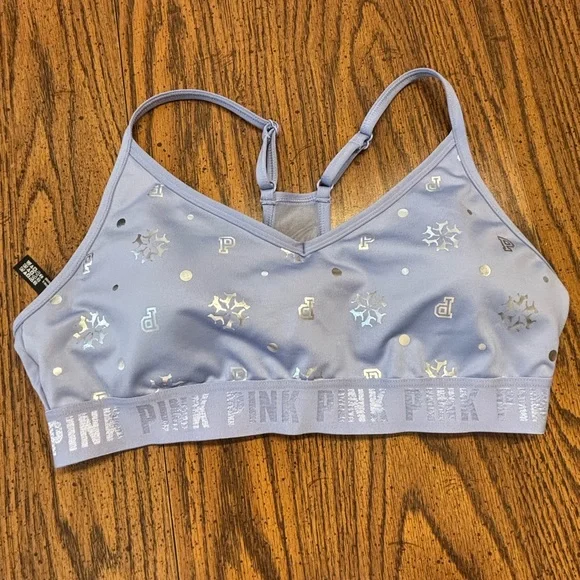 PINK snowflake sports bra Large - Picture 1 of 5